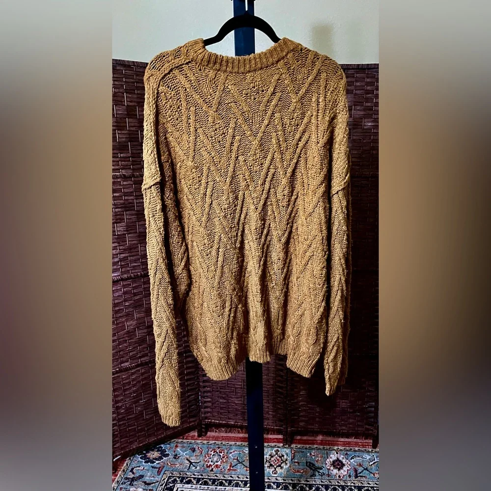 NEW Free People Isla Cable Stitch Tunic Sweater – Spice Cake - Size Medium